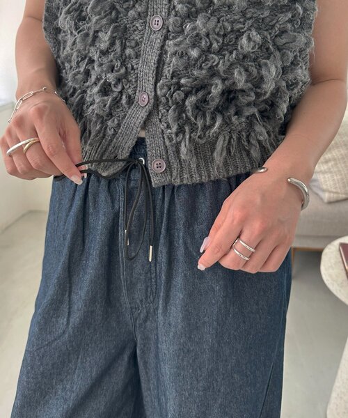「DISCOAT」 デニムパンツ LARGE サックスブルー レディース_画像4
