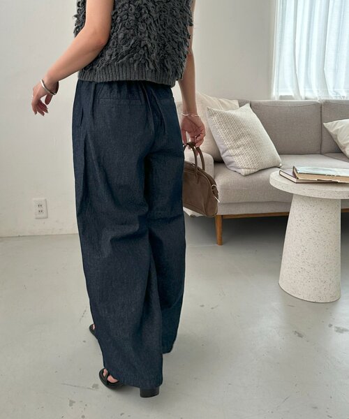 「DISCOAT」 デニムパンツ LARGE サックスブルー レディース_画像8