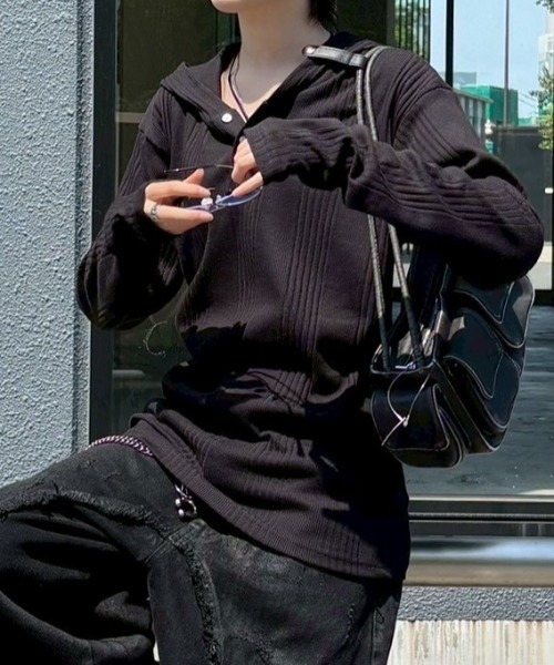 ヘンリーネック tシャツ 「nmtc+」hooded henley neck long sleeve