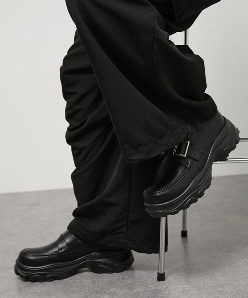 ローファー 「Alfred Alex」+5cm Chunky High-Sole Belt Sneaker