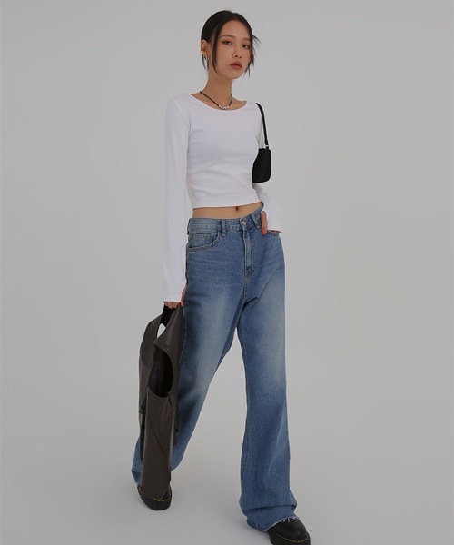 「BLACKUP」 長袖カットソー ONE SIZE グレー レディース_画像3