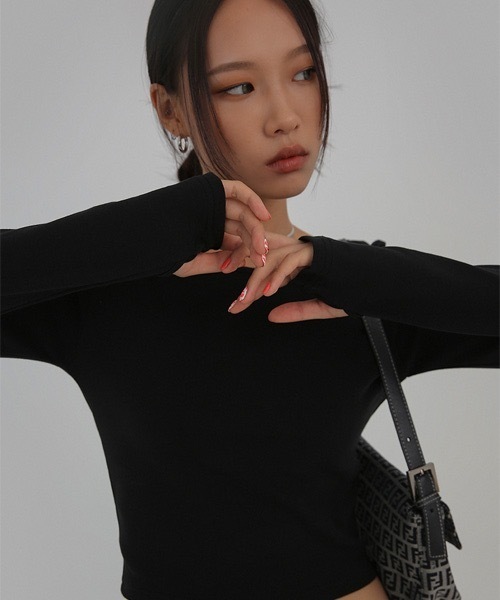 「BLACKUP」 長袖カットソー ONE SIZE グレー レディース_画像6