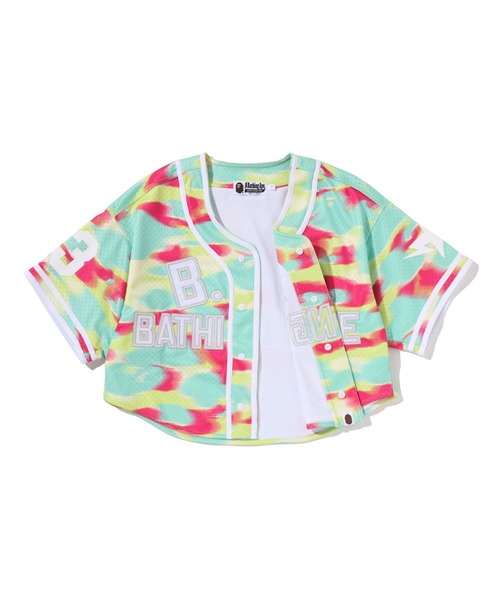 ブラウス シャツ SCREEN CAMO MULTI LOGO BASEBALL SHIRT レディースの画像
