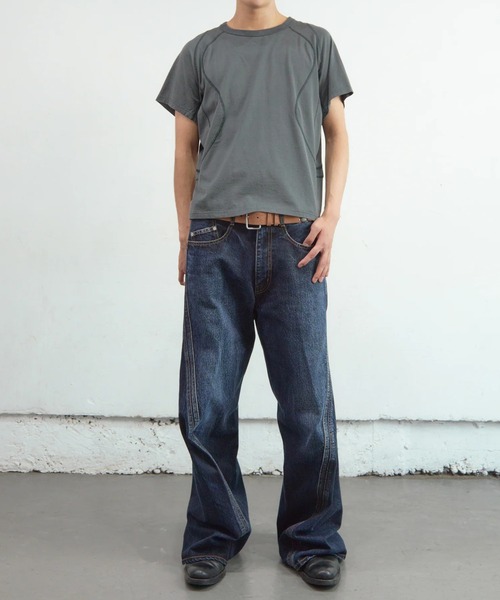 ジーンズ 「NVRFRGT」3D TWISTED WIDE LEG JEANS メンズの画像