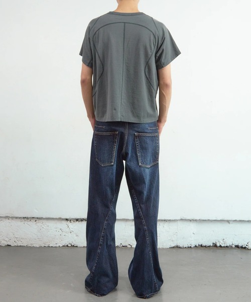 ジーンズ 「NVRFRGT」3D TWISTED WIDE LEG JEANS メンズの画像