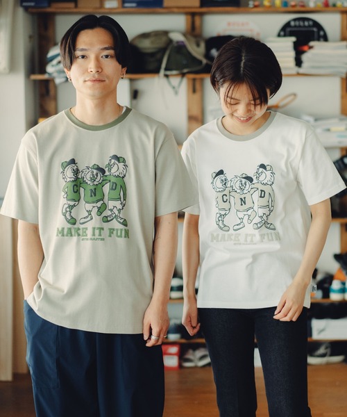 「gym master」 半袖Tシャツ LARGE ベージュ メンズ_画像4