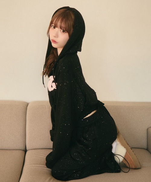 「TITTY&CO.」 ジップアップパーカー FREE ライトグレー レディース_画像9