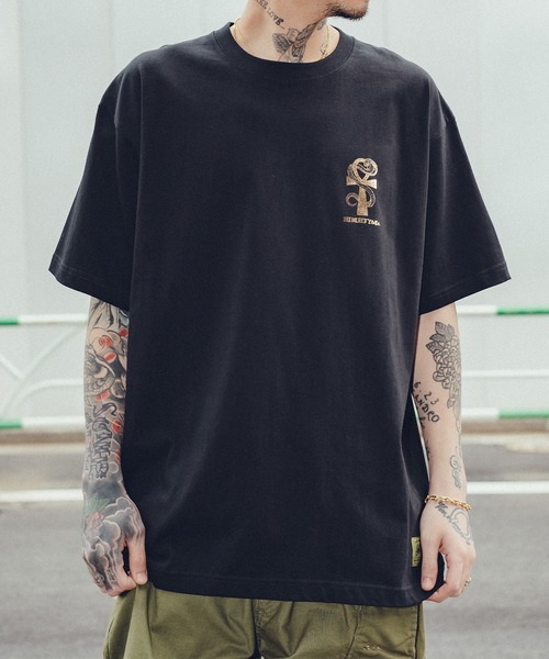 「Subciety」 半袖Tシャツ LARGE ブラック×ホワイト メンズ_画像8