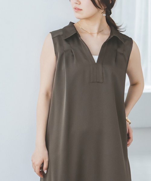 NOBLE（ノーブル） ワンピース バックジョーゼットサテンスキッパー