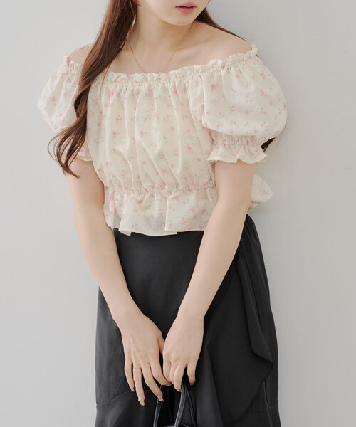 「continuer de NICE CLAUP」 半袖ブラウス FREE ホワイト レディース_画像3