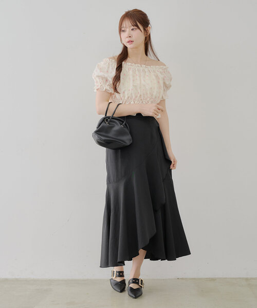 「continuer de NICE CLAUP」 半袖ブラウス FREE ホワイト レディース_画像5