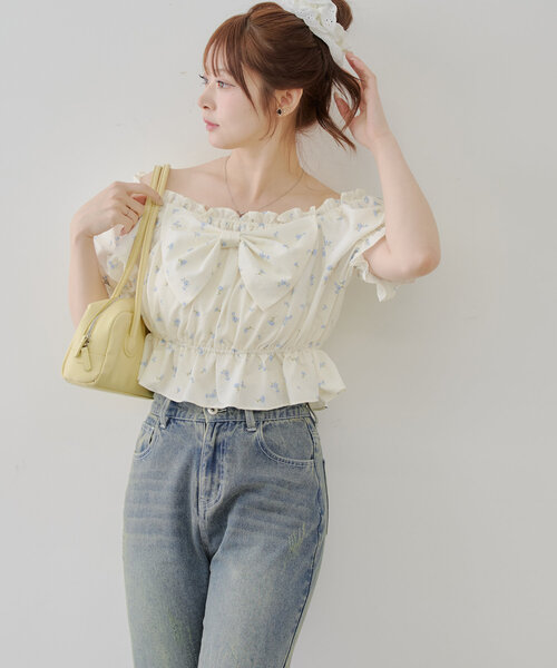 「continuer de NICE CLAUP」 半袖ブラウス FREE ホワイト レディース_画像7
