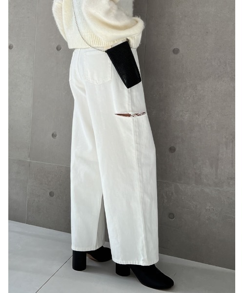 「Re:EDIT」 デニムパンツ SMALL ブルー レディース_画像2