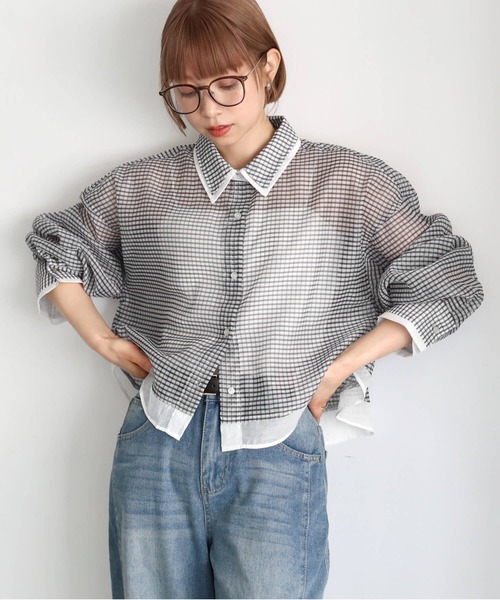 「tiptop」 長袖シャツ LONG ホワイト系その他2 レディース_画像3