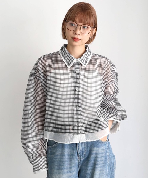 「tiptop」 長袖シャツ LONG ホワイト系その他2 レディース_画像6