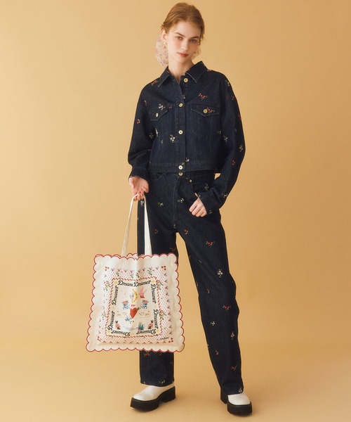 デニムジャケット gジャン エンブロイダリーデニムジャケット Ditsy Floral Embroidery レディース