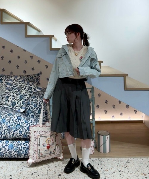 デニムジャケット gジャン エンブロイダリーデニムジャケット Ditsy Floral Embroidery レディース