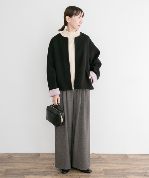 R*様 UNITED TOKYO ボンディングノーカラーコート　黒 ITEMS URBANRESEARCH（アイテムズ アーバンリサーチ） コート アウター