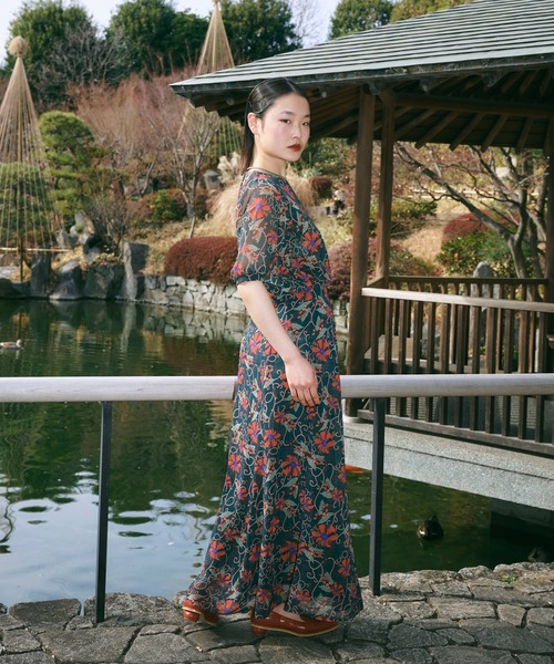 TINA：JOJUN スカート 「麗」 花柄マーメイドスカート