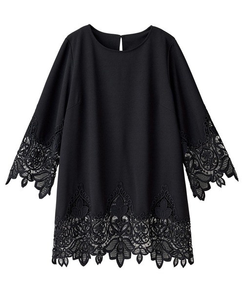 ERMANNO SCERVINO レースドッキング　チュニック　黒　42 総ケミカルレースエレガントチュニック - ベルーナ【公式】