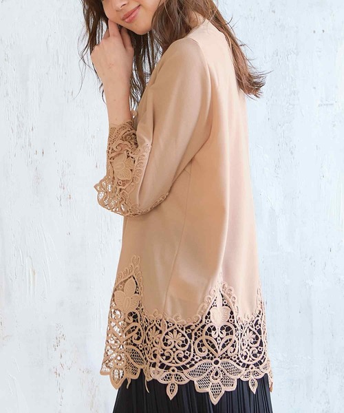 RANAN tシャツ 裾レース使いチュニック レディース : ZOZOTOWN