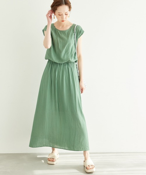 メーカー在庫限り品 ワンピース 楊柳バックレースアップワンピース Gestoci Ci