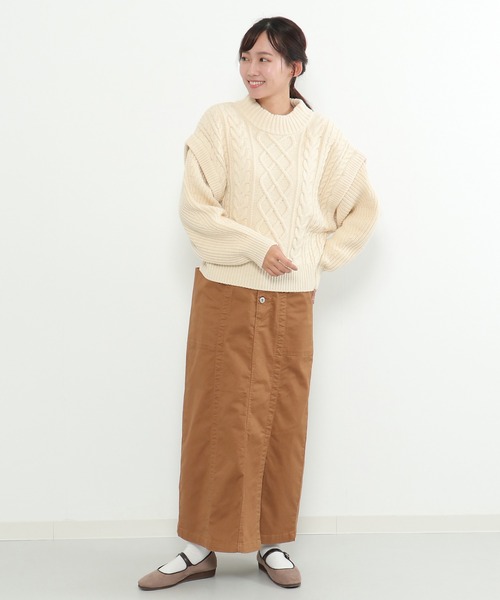 ニット セーター ケーブル2WAYニット レディース LBC ニット セーター ケーブル2WAYニット レディース : ZOZOTOWN