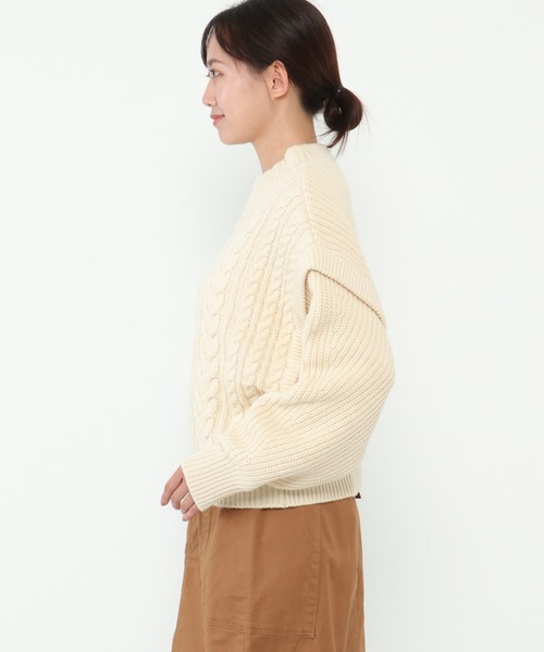 ニット セーター ケーブル2WAYニット レディース LBC ニット セーター ケーブル2WAYニット レディース : ZOZOTOWN