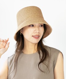 レザーの編み込みがおしゃれHermesGeorgiaハット HAND KNITTED PAPER BUCKET2(ONESIZE BEIGE): ハット｜帽子通販