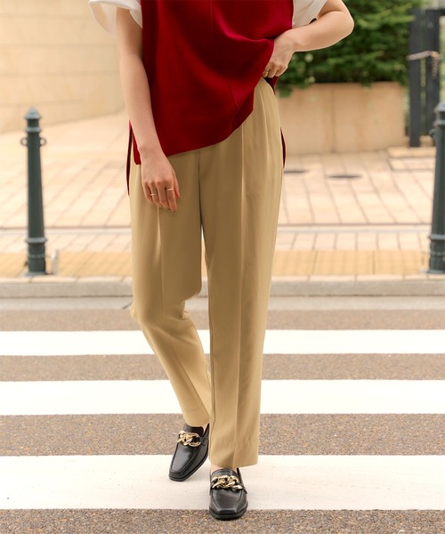 titivate パンツ フロントタックテーパードパンツ レディース