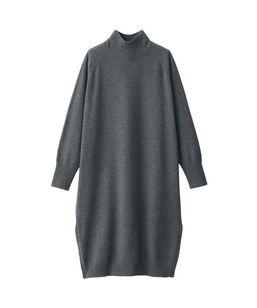 無印良品（MUJI） ワンピース 洗えるニットハイネックワンピース