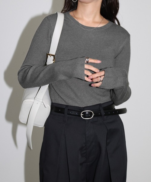 andme（アンドミー） ニット セーター 「新色追加」サムホール長袖