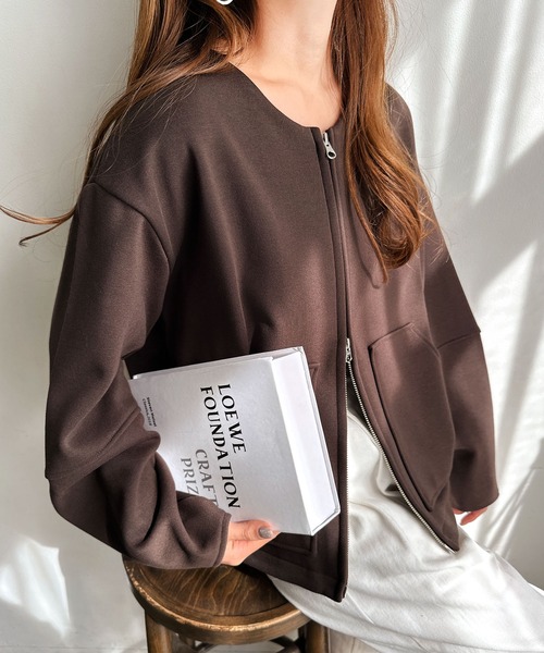 andme（アンドミー） ブルゾン アウター ランタンスリーブ裏フリー