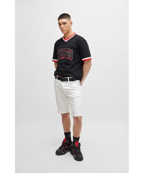 HUGO スニーカー ミックスマテリアル スケートスタイル メンズ