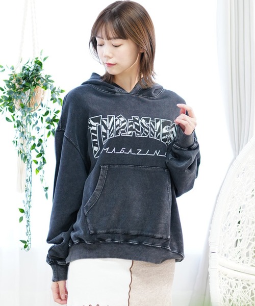 パーカー 「ムラサキスポーツ限定」THRASHER/スラッシャー プルオーバー パーカー ビックシルエット ドロップショルダー THML-24ASHD THRASHER パーカー 「ムラサキスポーツ限定」THRASHER