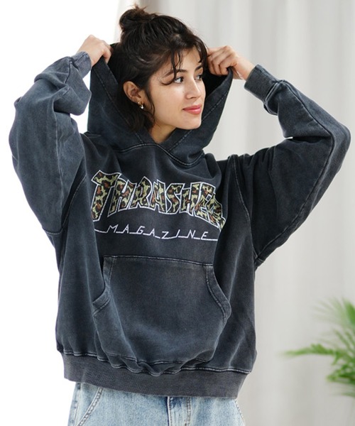 パーカー 「ムラサキスポーツ限定」THRASHER/スラッシャー プルオーバー パーカー ビックシルエット ドロップショルダー THML-24ASHD THRASHER パーカー 「ムラサキスポーツ限定」THRASHER