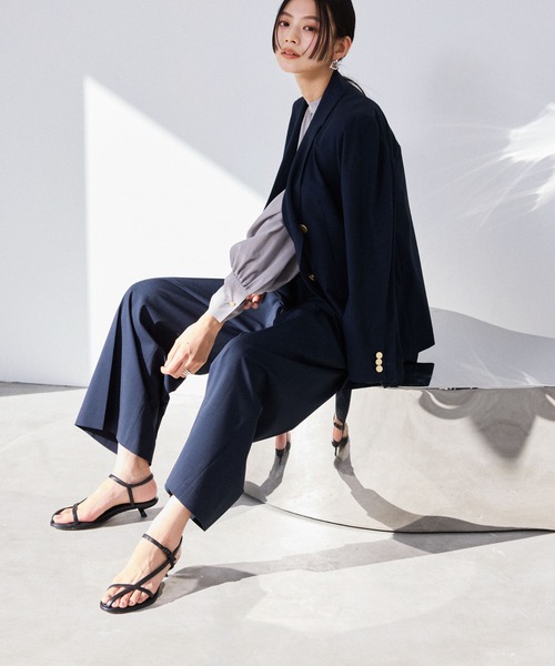 NANO universe スラックス パンツ トロストレッチ2タックワイド