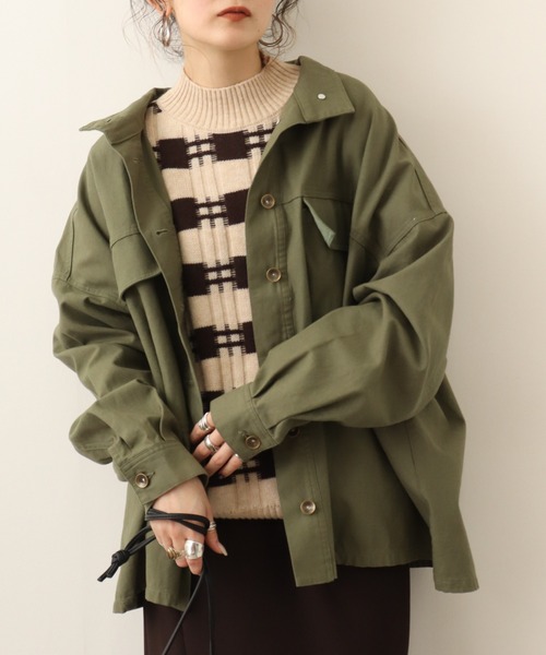 ニット セーター chiaro 配色ハイネックニット レディース