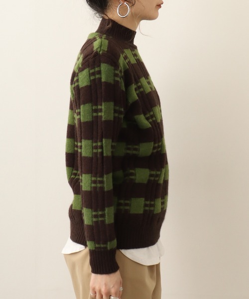 ニット セーター chiaro 配色ハイネックニット レディース chiaro ニット セーター 配色ハイネックニット レディース