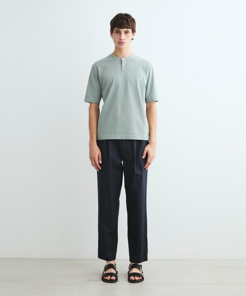 【新品未開封】スリードッツ　半袖 three dots tシャツ パウダリーコットン ヘンリーネック メンズ