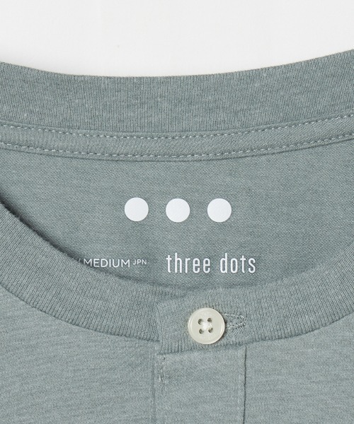 【新品未開封】スリードッツ　半袖 three dots tシャツ パウダリーコットン ヘンリーネック メンズ