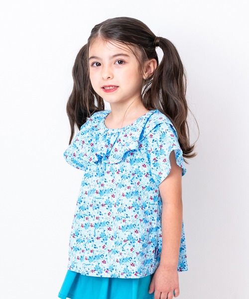 MARNI 花柄フリル半袖Tシャツ お揃い】花柄フリルドッキング半袖Tシャツ(80~140cm)(80cm オフ