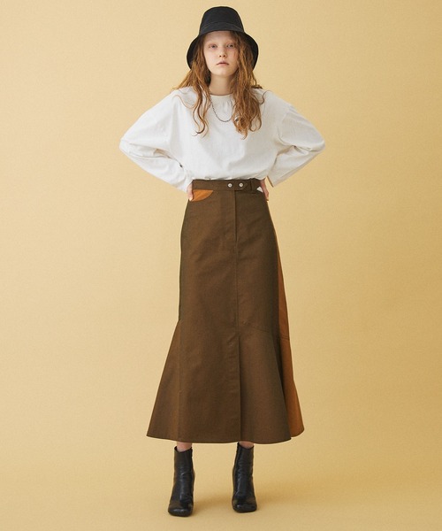 INella 「INella」 デニムロングスカート 1 ネイビー レディース 