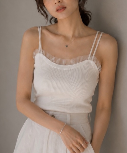 United store キャミソール フリルツキキャミトップ : ZOZOTOWN Yahoo