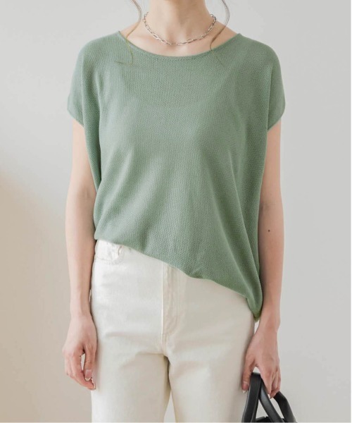 ATON エイトン サマーニット 半袖ニット コットン 鹿の子 アイボリー 02 tシャツ 半袖 鹿の子編みサマーニットトップス レディース : ZOZOTOWN