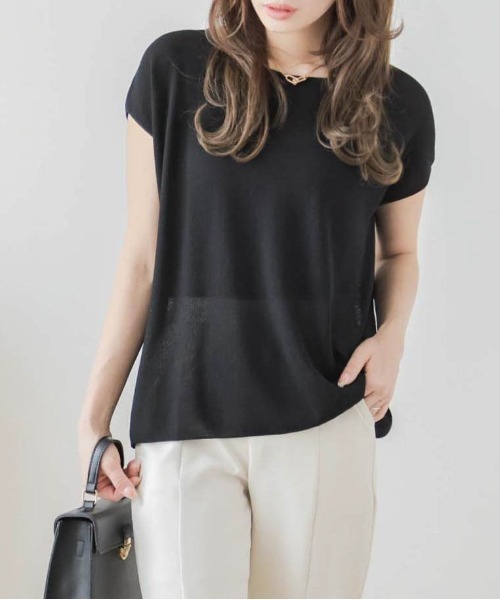 tシャツ 半袖 鹿の子編みサマーニットトップス レディース : ZOZOTOWN