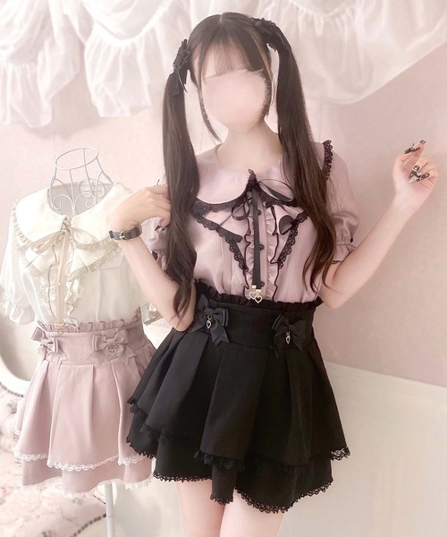 MA*RS スカート 「もえにゃちゃんコラボ」二段フリルリボンスカパン 