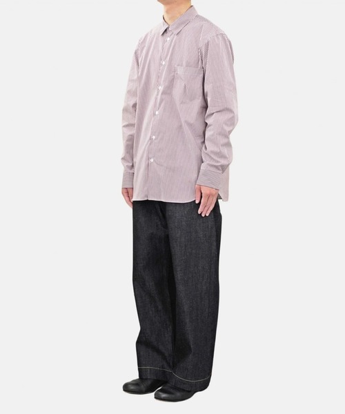 コ*ミ様 ATON エイトン Giza Stripe Standard Shir ATON エイトン】 GIZA STRIPE STANDARD SHIRT - SAX STRIPE