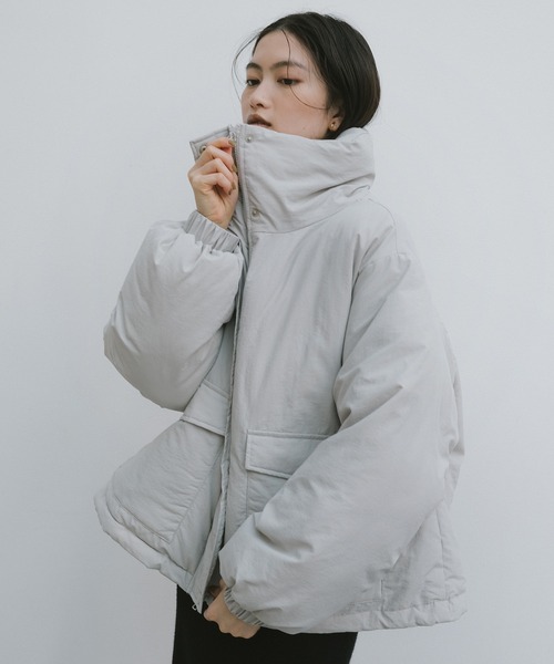 andme ダウンコート ダウンジャケット ダブルポケット中綿ダウン