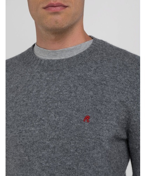 REPLAY（リプレイ） セーター ニット Rロゴ ラムブレンド ストレッチ